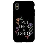 Carcasa para iPhone X/XS I Put The B In LGBTQ Identidad del Orgullo Bi |-