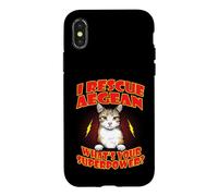 Carcasa para iPhone X/XS I Rescue Aegean Cat What's Your Superpower Funny Cats Lover