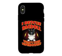 Carcasa para iPhone X/XS I Rescue Ragdoll Cat What's Your Superpower Funny Cats Lover