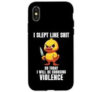 Carcasa para iPhone X/XS I Slept Like Shit So Today I'm Choosing Violence Duck Knife