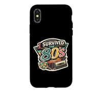 Carcasa para iPhone X/XS I Survived The 80s!, Retro Vintage Throwback