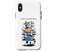 Carcasa para iPhone X/XS I Used to Remember Things... Funny PC Inept Cat Retro