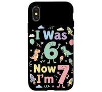 Carcasa para iPhone X/XS I Was 6 Now I'm 7 Cute 7th Birthday Party Fun Girls Boys Kid