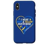 Carcasa para iPhone X/XS I Wear Blue and Yellow For My Step Brother - Down Syndrome