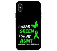 Carcasa para iPhone X/XS I Wear Green For My Aunt Cerebral Palsy Ribbon
