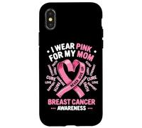 Carcasa para iPhone X/XS I Wear Pink For My Mom Mes de concienciación sobre el cáncer de Mama