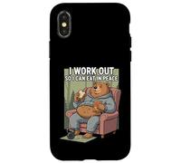 Carcasa para iPhone X/XS I Work out So I Can Eat In Peace Funny Gym Motivación Cita