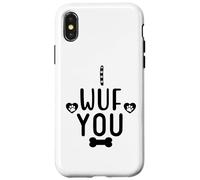 Carcasa para iPhone X/XS I Wuf You Dog Lover Cute Dog Paw Print Dog Mom Dad Dogs Mum