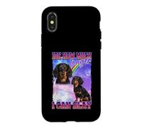 Carcasa para iPhone X/XS IDK How Much Longer Slay Black Long Haired Dachshund Lover
