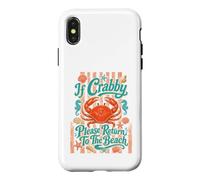 Carcasa para iPhone X/XS If Crabby Return To Beach Funny Vacation Humor Crab Design