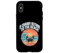 Carcasa para iPhone X/XS If Crabby Return To The Beach Vintage Crab