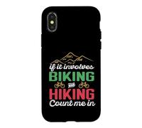 Carcasa para iPhone X/XS If It Involves Biking and Hiking Count Me In Camping Camper