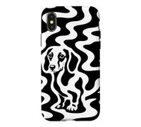 Carcasa para iPhone X/XS Ilusión óptica de Perro Salchicha Oculto