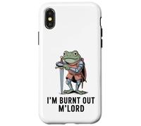 Carcasa para iPhone X/XS Im Burnt out MLord Funny Knight Frog Meme Boys Men Sarcastic