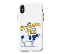 Carcasa para iPhone X/XS I'm Outstanding In My Field Cow Pun for Farmers Dad Joke