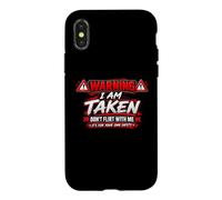 Carcasa para iPhone X/XS I'm Taken Don't Flirt with Me Funny Sarcastic Diciendo Humor