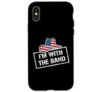 Carcasa para iPhone X/XS I'm with The Band Country Music USA Flag Cowboy Hat