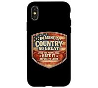 Carcasa para iPhone X/XS Imagina un país Tan Grande Patriótico Americano Patriota de Estados Unidos
