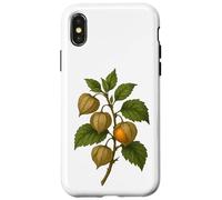 Carcasa para iPhone X/XS Impresión artística Vintage botánica Physalis Golden Berry