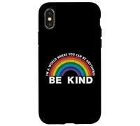 Carcasa para iPhone X/XS In A World Where You Can Be Anything Be Kind Gay Pride LGBT
