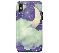 Carcasa para iPhone X/XS In My Fantasy Era Witchy Green Sage Purple Moon Phases Stars