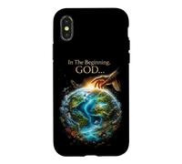 Carcasa para iPhone X/XS In The Beginning God... Earth Genesis 1:1 Bible Verse Nature