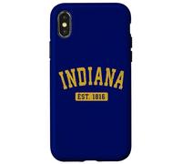 Carcasa para iPhone X/XS Indiana Clásico Vintage Texto Amarillo EST. 1816