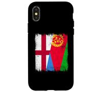 Carcasa para iPhone X/XS Inglaterra Eritrea Media Bandera Inglesa Herencia Eritrea