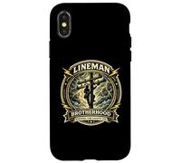 Carcasa para iPhone X/XS Insignia de Lineman Brotherhood Keeping The Lights On