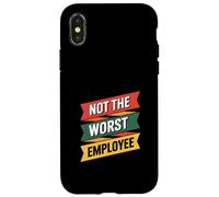 Carcasa para iPhone X/XS Insignia sarcástica Divertida con Texto en inglés Not The Worst Employee