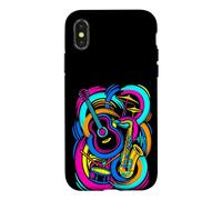 Carcasa para iPhone X/XS Instrumentos Musicales de Colores Flautista