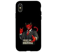 Carcasa para iPhone X/XS Insurance Devil | Protesta Humor Satanás Mal Codicia Corporativa