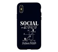 Carcasa para iPhone X/XS Introvertido Matemáticas Broma Distancia Social Fórmula Divertido Introvertido