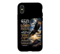 Carcasa para iPhone X/XS Isaiah 40:31 Wait on The Lord, Renew Strength Eagle