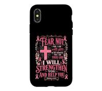 Carcasa para iPhone X/XS Isaías 41:10 Versículo de la Biblia Oración de concientización sobre el cáncer de Mama