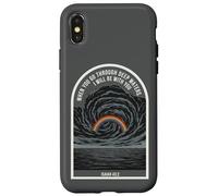 Carcasa para iPhone X/XS Isaías 43 2 Verso de la Biblia de fe Cristiana Rainbow Deep Waters