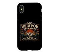 Carcasa para iPhone X/XS Isaías bíblica 54 17 No Hay Arma formada fe