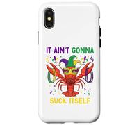 Carcasa para iPhone X/XS It Ain't Gonna Suck Itself Crawfish Funny Mardi Gras Party
