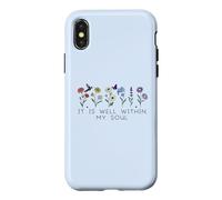 Carcasa para iPhone X/XS It Is Well with My Soul Women Christian Themed Bible Verse