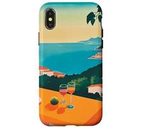 Carcasa para iPhone X/XS Italian Village Cocktail by The Sea Amalfi Summer Art