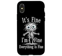 Carcasa para iPhone X/XS It's Fine I'm Fine Everything is Fine Stick Figure Hombres Mujeres
