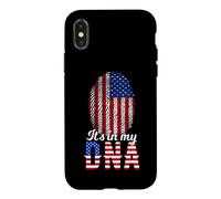 Carcasa para iPhone X/XS It's In My DNA Huella Dactilar Ciudadano Estadounidense