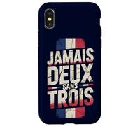 Carcasa para iPhone X/XS Jamais Deux Sans Trois Francia FRA Vintage