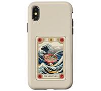 Carcasa para iPhone X/XS Japón Ramen Bowl Surfeando Gran Ola Fuera de Kanagawa Tarot Card
