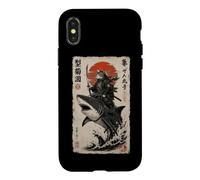 Carcasa para iPhone X/XS Japonés Ninja Cat Riding Shark Cat Warrior Ninja Lover