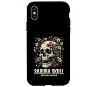 Carcasa para iPhone X/XS Japonés Sakura Skull Floral Eternal Bloom Cherry Blossom