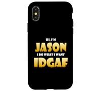 Carcasa para iPhone X/XS Jason Costume Idgaf Meme Personalized First Name Jason