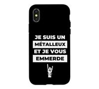 Carcasa para iPhone X/XS Je Suis un Métalleux et je vous Emmerde Headbanger Festival