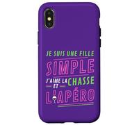 Carcasa para iPhone X/XS Je Suis UNE Fille Simple J'aime La Chasse et L'Apéro Cadeau