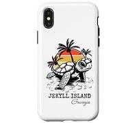 Carcasa para iPhone X/XS Jekyll Island Georgia Sea Turtle Preserve 70s Estilo Retro
